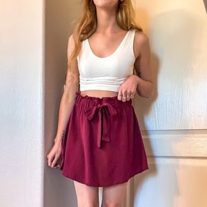 Tie Waist Maroon Skirt